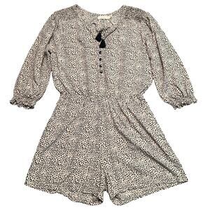 BeachGold Romper Womens Extra Large Beige Cheetah Animal Print Anthropologie